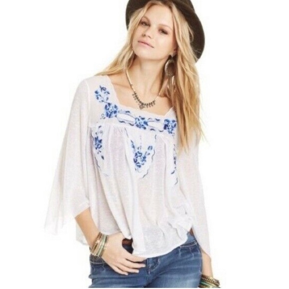 Free People bed of roses peasant blouse XS - Picture 3 of 8